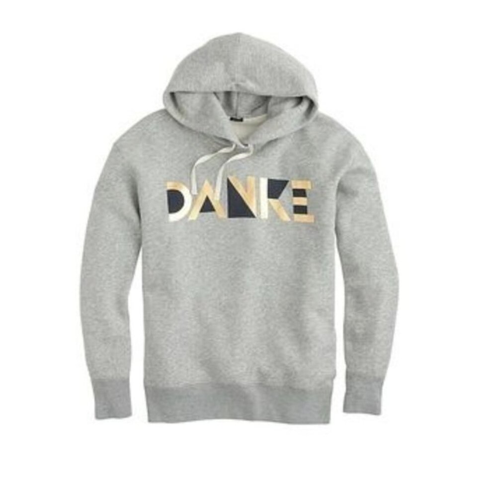 J.Crew “Danke” Grey Sweatshirt Hoodie Size L